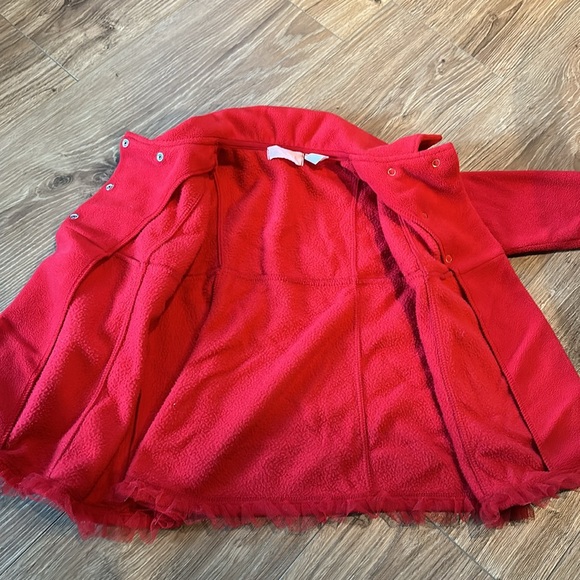 Red fleece jacket 5T girls easy snaps formal dressy - Picture 7 of 10